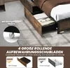 Úložná postel COSTWAY 200x140 cm, manželská postel s LED Náhled obrázku produktu 6