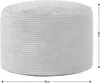 A grey corduroy ottoman is shown against a white background with dimensions indicated. Produktbild-Vorschau