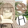 COSTWAY Fotel koszowy z polyratanu, sofa ogrodowa Fotel Podgląd zdjęcia produktu 4