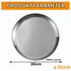 Pizzaform Edelstahl Rund 30 cm, 4er Set, Spülmaschinenfest Produktbild-Vorschau 2
