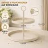 Etagere 2 Stufen Beige Ø30 cm Metall Kuchenetagere Cupcake Produktbild-Vorschau 4