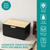 Navaris Brotkasten Metall Groß Schwarz - Brotbox Küche mit Produktbild-Vorschau 6