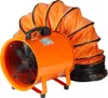 An orange industrial fan with a flexible orange duct attached, shown on a white background. Produktbild-Vorschau