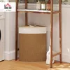 Cesto portabiancheria in bambù HOMCOM con coperchio, 55 L, Anteprima dell’immagine prodotto 2