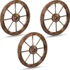 Relaxdays Wagenrad Holz, 3er Set, Deko für Garten, Produktbild-Vorschau 1