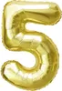 Oblique Unique 1x Folien Luftballon mit Zahl 5 Geburtstag Produktbild-Vorschau 1
