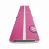 A pink airtrack mat with white markings and a logo, isolated on a white background. Produktbild-Vorschau