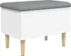 Panca con vano portaoggetti Bianco 62x42x46 cm Materiale a Anteprima dell’immagine prodotto 1