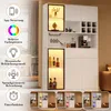 Armoire haute vitrine, 120x33x200 cm, meuble de salon avec Voir les images du produit 9