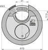 BASI - Rundbügel-Vorhangschloss - SET - 4x RVS 610W - 70 mm Produktbild-Vorschau 4