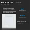 v_tac Mikrowellen-Bewegungsmelder 300W 15m IP44 Weiß 180° Produktbild-Vorschau 2