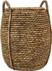 A woven basket with handles and a lid. Produktbild-Vorschau