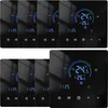 A collage of digital LCD room thermostats, showing multiple units in a grid layout. Podgląd zdjęcia produktu