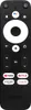 A black remote control for a streaming box, with various app icons and buttons. Produktbild-Vorschau