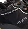 Close-up view of a black Guess sneaker with leopard print accents. Produktbild-Vorschau