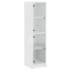vidaXL Highboard mit Glastüren Weiß 35x37x142 cm Produktbild-Vorschau 2