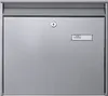 A front view of a silver mailbox. Podgląd zdjęcia produktu