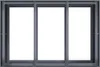 A product image of a window frame with three empty panes, set against a white background. Produktbild-Vorschau