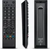 A black remote control is shown from three different angles against a white background. Produktbild-Vorschau