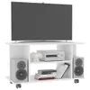 TV-Schrank mit Rollen Weiß 80x40x45 cm Holzwerkstoff Produktbild-Vorschau 3