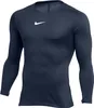 A dark blue long-sleeved Nike compression shirt is shown on a plain white background. Produktbild-Vorschau