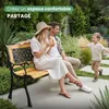 Akord Banc De Jardin Mirt Brun/Bois Naturel 125X52X73 Voir les images du produit 7