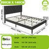 XMTECH Lit rembourré 140 x 200 cm Lit double avec tête de Voir les images du produit 2