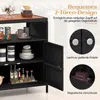 COSTWAY 2-türige Gartenschrank Rattan, Buffetschrank mit Produktbild-Vorschau 5
