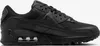 A black Nike Air Max 90 sneaker shown from the side. Podgląd zdjęcia produktu
