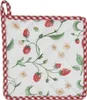 Clayre & Eef Topflappen 20x20 cm Weiß Rot Baumwolle Produktbild-Vorschau 2