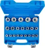 A blue plastic case containing a set of silver socket wrenches. Produktbild-Vorschau