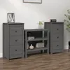 vidaXL Příborníky 2 ks. Šedé 40x35x80 cm z masivního Náhled obrázku produktu 2