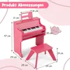 25-klávesové detské digitálne piano so stoličkou, ružové Náhľad obrázku produktu 2