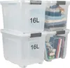 Plastard 4er-Set Aufbewahrungsbox 16 L mit Deckel Rollen Produktbild-Vorschau 1