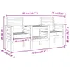 vidaXL Gartenbank mit Tisch 2-Sitzer Massivholz Douglasie Produktbild-Vorschau 8