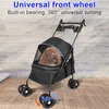Poussette pour chiens avec fenêtre en maille, pliable avec Voir les images du produit 6