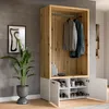 home24 Kompaktgarderobe - Weiß / Eiche Artisan Nachbildung Produktbild-Vorschau 3