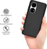 A hand holding a black smartphone case. Produktbild-Vorschau