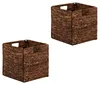 Korb CAO 2er Set 32x32 cm, braun - Handgefertigte Körbe aus Produktbild-Vorschau 1