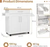 KOMFOTTEU Kuchyňský vozík s pracovní deskou, servírovací Náhled obrázku produktu 4