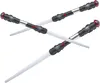 Three toy lightsabers are arranged diagonally on a white background. Produktbild-Vorschau