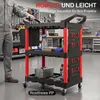 HOMCOM, vozík na náradie, 3-poschodový, čierno-červený Náhľad obrázku produktu 6