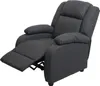 A dark gray recliner chair is shown from a side angle with the footrest extended. Produktbild-Vorschau