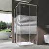 A modern bathroom with a shower cabin, bathtub, and sink. Produktbild-Vorschau