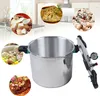 A pressure cooker is shown in the center, surrounded by circular images of food dishes. Podgląd zdjęcia produktu