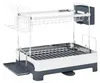 A two-tier dish drying rack with a removable cutlery holder and a drip tray. Podgląd zdjęcia produktu
