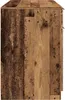 A side view of a wooden desk with a rustic, reclaimed wood appearance. Náhled obrázku produktu