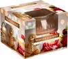 A box for a scented candle with a winter cookie theme, showing gingerbread cookies, marshmallows, and candy canes. Voir les images du produit