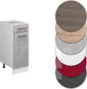 A kitchen cabinet unit and a selection of color swatches. Voir les images du produit