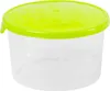 A clear plastic food container with a bright green lid, isolated on a white background. Náhled obrázku produktu